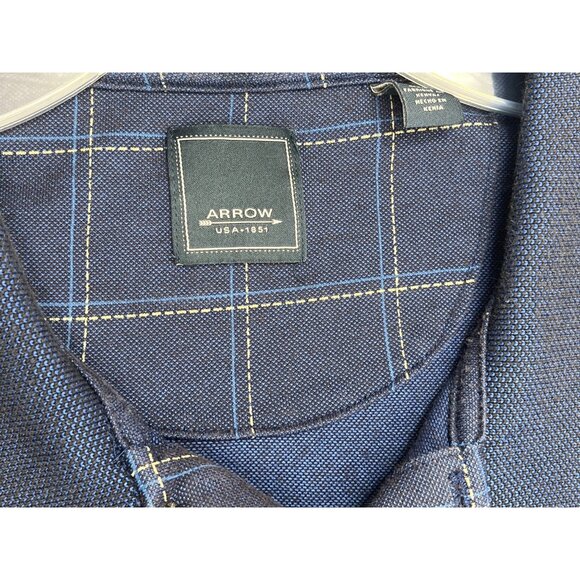 Arrow 2XL Tall Polo Navy Cotton Blend Shirt 55c ? - Picture 4 of 11